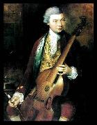 Thomas Gainsborough Portrait of the Composer Carl Friedrich Abel with his Viola da Gamba oil painting on canvas